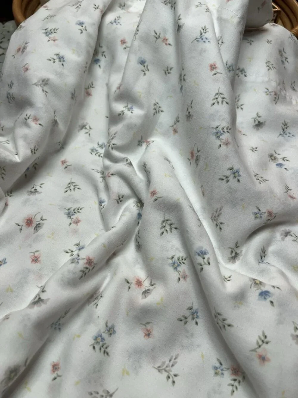 WESTPOINT STEVENS Double Flat Sheet Mini Floral Pastel Cotton Poly 78